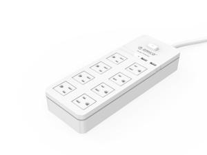 ORICO 8 AC Outlet Surge Protector with 2 x 5V2.4A USB Super Charger Ports for iPhone 7/7Puls/6S/6S P/5SE /iPad/ LG /Samsung/HTC/Nexus and More - White (SPT-S8U2) ORICO 8 AC Outlet Surge Protector with 2 x 5V2.4A USB Super Charger Ports for iPhone 7/7Puls/6S/6S P/5SE /iPad/ LG /Samsung/HTC/Nexus and More - White (SPT-S8U2)