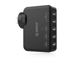 ORICO 5-Port USB Wall Charger Adapter for iPhone 7/7Puls/6S/6S P/5SE/iPad/LG/Samsung/HTC/Nexus and More- Black (DCAP-5U) ORICO 5-Port USB Wall Charger Adapter for iPhone 7/7Puls/6S/6S P/5SE/iPad/LG/Samsung/HTC/Nexus and More- Black (DCAP-5U)