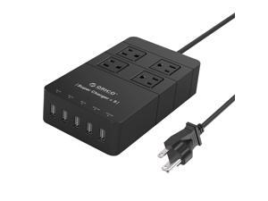 ORICO 4 Outlet Power Strip with Surge Protector, 5 USB Intelligence Charging Ports (3 x 5V1A,2 x 5V2.4A) for iPhone 7/7Puls/6S/6S P/5SE/iPad/LG/Samsung/HTC - Black (HPC-4A5U) ORICO 4 Outlet Power Strip with Surge Protector, 5 USB Intelligence Charging Ports (3 x 5V1A,2 x 5V2.4A) for iPhone 7/7Puls/6S/6S P/5SE/iPad/LG/Samsung/HTC - Black (HPC-4A5U)