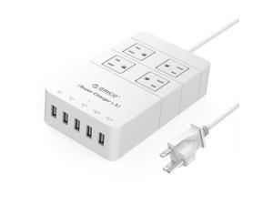 ORICO 4 Outlet Power Strip with Surge Protector, 5 USB Intelligence Charging Ports (3 x 5V1A,2 x 5V2.4A) for iPhone 7/ 7Puls/6S/6S P/5SE/iPad/LG/Samsung/HTC - White (HPC-4A5U) ORICO 4 Outlet Power Strip with Surge Protector, 5 USB Intelligence Charging Ports (3 x 5V1A,2 x 5V2.4A) for iPhone 7/ 7Puls/6S/6S P/5SE/iPad/LG/Samsung/HTC - White (HPC-4A5U)