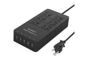ORICO 40W 6-Outlet Power Strip with Surge Protector, 5 USB Intelligence Charging Ports for iPhone7 /7Puls/ 6S/6S P/5SE/iPad/LG/Samsung/HTC and More - Black (HPC-6A5U) ORICO 40W 6-Outlet Power Strip with Surge Protector, 5 USB Intelligence Charging Ports for iPhone7 /7Puls/ 6S/6S P/5SE/iPad/LG/Samsung/HTC and More - Black (HPC-6A5U)