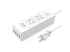 ORICO 2 Outlet Power Strip with Surge Protector, 4 USB Intelligence Charging Ports (5V 2.4A) for iPhone 7/7Puls/6S/6S P/5SE/iPad/LG/Samsung/HTC and More - White (IPC-2A4U) ORICO 2 Outlet Power Strip with Surge Protector, 4 USB Intelligence Charging Ports (5V 2.4A) for iPhone 7/7Puls/6S/6S P/5SE/iPad/LG/Samsung/HTC and More - White (IPC-2A4U)