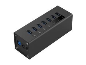 ORICO Aluminum 7 Ports USB 3.0 HUB with 3.3Ft. USB 3.0 Date Cable and 12V/2.5A Power Supply for Macbook,PC,Laptops (HUB is not a Charger,Data transfer Only)- Black (A3H7-V1-US) ORICO Aluminum 7 Ports USB 3.0 HUB with 3.3Ft. USB 3.0 Date Cable and 12V/2.5A Power Supply for Macbook,PC,Laptops (HUB is not a Charger,Data transfer Only)- Black (A3H7-V1-US)