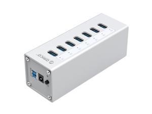 ORICO Aluminum 7 Ports USB 3.0 HUB with 3.3Ft. USB 3.0 Date Cable and 12V/2.5A Power Supply for Macbook,PC,Laptops (HUB is not a Charger,Data transfer Only)- Silver (A3H7-V1-US) ORICO Aluminum 7 Ports USB 3.0 HUB with 3.3Ft. USB 3.0 Date Cable and 12V/2.5A Power Supply for Macbook,PC,Laptops (HUB is not a Charger,Data transfer Only)- Silver (A3H7-V1-US)