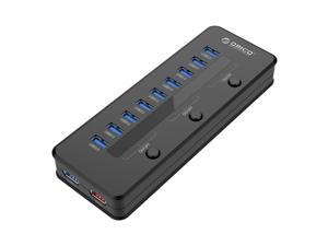 ORICO 10 Port Super Speed USB3.0 Hub with Smart 5V 2.1A Charging Port Come with 12V 4A Power Adapter and 3 Sets ON/OFF Power Switches for Windows / Linux / Mac OS -Black (H10C1-U3-US) ORICO 10 Port Super Speed USB3.0 Hub with Smart 5V 2.1A Charging Port Come with 12V 4A Power Adapter and 3 Sets ON/OFF Power Switches for Windows / Linux / Mac OS -Black (H10C1-U3-US)