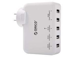 ORICO DCAP-5U 5-Port USB Wall Charger Adapter for iPhone 7/7Plus/6S/6S P/5SE/iPad/LG/Samsung/HTC/Nexus and More - White ORICO DCAP-5U 5-Port USB Wall Charger Adapter for iPhone 7/7Plus/6S/6S P/5SE/iPad/LG/Samsung/HTC/Nexus and More - White