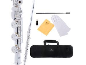 Cecilio 3Series FE-380S Intermediate Silver Plated Open / Closed-Hole Key of C Flute with B Foot Joint + Case & Accessories Cecilio 3Series FE-380S Intermediate Silver Plated Open / Closed-Hole Key of C Flute with B Foot Joint + Case & Accessories