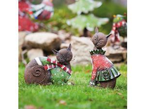 Snowfall Holiday Christmas Cats in Scarves Statues Snowfall Holiday Christmas Cats in Scarves Statues