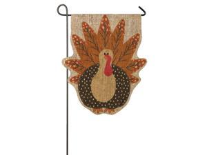 Turkey Time Shaped Burlap Garden Flag Turkey Time Shaped Burlap Garden Flag
