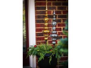 Evergreen Holiday Metallic Mercury Glass Garden Stakes, Set of 2 Evergreen Holiday Metallic Mercury Glass Garden Stakes, Set of 2