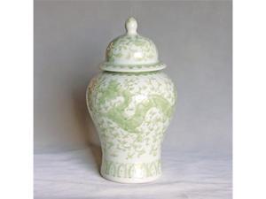 Legends of Asia Celadon Dragon Lotus Temple Jar - Large Legends of Asia Celadon Dragon Lotus Temple Jar - Large