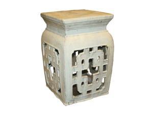 Square Garden Stool in Vanilla Square Garden Stool in Vanilla