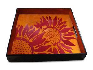 J Fleet Designs Sunflower Big Tray in Coffee / Red J Fleet Designs Sunflower Big Tray in Coffee / Red