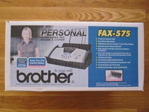 BROTHER FAX-575 PLAIN PAPER FAX PHONE COPIER NEW SEALED BROTHER FAX-575 PLAIN PAPER FAX PHONE COPIER NEW SEALED