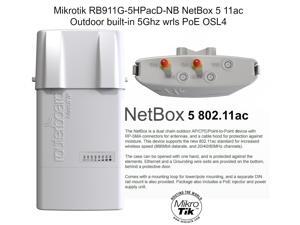 Mikrotik RB911G-5HPacD-NB NetBox 5 11ac Outdoor built-in 5Ghz wrls PoE OSL4 Mikrotik RB911G-5HPacD-NB NetBox 5 11ac Outdoor built-in 5Ghz wrls PoE OSL4