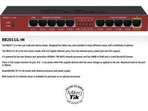 MikroTik RouterBOARD RB2011iL-IN 10 port layer 3 Gigabit Switch Router PoE OSL4 MikroTik RouterBOARD RB2011iL-IN 10 port layer 3 Gigabit Switch Router PoE OSL4