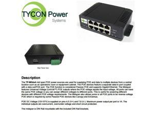 Tycon Power TP-MS4X4 - Mid Span High Power POE Injector - 4 Port Tycon Power TP-MS4X4 - Mid Span High Power POE Injector - 4 Port