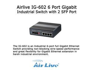Airlive IG-602 6 Port Gigabit Industrial Switch with 2 SFP Port Airlive IG-602 6 Port Gigabit Industrial Switch with 2 SFP Port