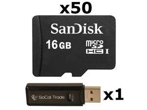 50 PACK - Lot of 50 SanDisk 16GB MicroSD HC Memory Card SDSDQAB-016G Bulk Pack with Dual Slot Memory Card Reader 50 PACK - Lot of 50 SanDisk 16GB MicroSD HC Memory Card SDSDQAB-016G Bulk Pack with Dual Slot Memory Card Reader