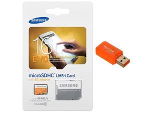 Samsung Evo 16GB MicroSD HC Class 10 UHS-1 Ultra Mobile Memory Card 16G MB-MP16DA with Memory Card Reader Samsung Evo 16GB MicroSD HC Class 10 UHS-1 Ultra Mobile Memory Card 16G MB-MP16DA with Memory Card Reader
