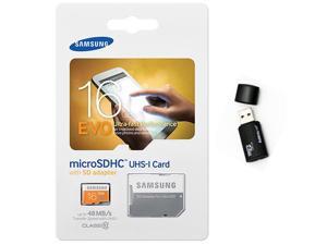 Samsung Evo 16GB MicroSD HC Class 10 UHS-1 Ultra Mobile Memory Card 16G MB-MP16DA with black Memory Card Reader Samsung Evo 16GB MicroSD HC Class 10 UHS-1 Ultra Mobile Memory Card 16G MB-MP16DA with black Memory Card Reader