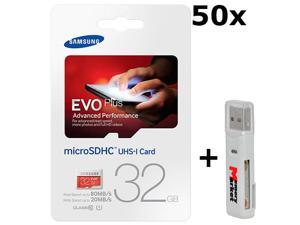 50 PACK - Samsung Evo Plus 32GB MicroSD HC Class 10 UHS-1 80mb/s Mobile Memory Card 32G MB-MC32D LOT OF 50 with USB 2.0 MemoryMarket dual slot MicroSD & SD Memory Card Reader 50 PACK - Samsung Evo Plus 32GB MicroSD HC Class 10 UHS-1 80mb/s Mobile Memory Card 32G MB-MC32D LOT OF 50 with USB 2.0 MemoryMarket dual slot MicroSD & SD Memory Card Reader