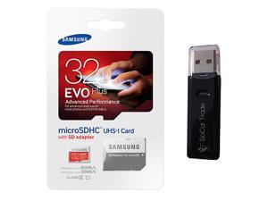 Samsung Evo Plus 32GB MicroSD HC Class 10 UHS-1 80mb/s Mobile Memory Card 32G MB-MC32DA with Adapter and USB 2.0 MemoryMarket dual slot MicroSD & SD Memory Card Reader Samsung Evo Plus 32GB MicroSD HC Class 10 UHS-1 80mb/s Mobile Memory Card 32G MB-MC32DA with Adapter and USB 2.0 MemoryMarket dual slot MicroSD & SD Memory Card Reader