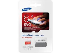 Samsung Evo Plus 64GB MicroSD XC Class 10 UHS-1 80mb/s Mobile Memory Card 64G MB-MC64DA with Adapter Samsung Evo Plus 64GB MicroSD XC Class 10 UHS-1 80mb/s Mobile Memory Card 64G MB-MC64DA with Adapter