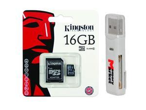 Kingston 16GB MicroSD HC MicroSDHC Memory Card 16 GB SDC4/16GB with Adapter and USB 2.0 MemoryMarket dual slot MicroSD & SD Memory Card Reader Kingston 16GB MicroSD HC MicroSDHC Memory Card 16 GB SDC4/16GB with Adapter and USB 2.0 MemoryMarket dual slot MicroSD & SD Memory Card Reader