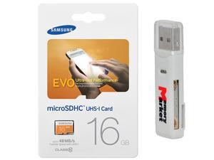 Samsung Evo 16GB MicroSD HC Class 10 UHS-1 Mobile Memory Card 16G MB-MP16D with USB 2.0 MemoryMarket dual slot MicroSD & SD Memory Card Reader Samsung Evo 16GB MicroSD HC Class 10 UHS-1 Mobile Memory Card 16G MB-MP16D with USB 2.0 MemoryMarket dual slot MicroSD & SD Memory Card Reader