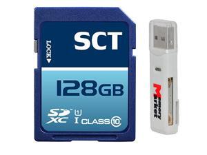 SCT 128GB SD XC Class 10 UHS-1 Memory Card Secure Digital SDXC Ultra High Speed 128G 128 GIG with USB 2.0 MemoryMarket dual slot MicroSD & SD Memory Card Reader SCT 128GB SD XC Class 10 UHS-1 Memory Card Secure Digital SDXC Ultra High Speed 128G 128 GIG with USB 2.0 MemoryMarket dual slot MicroSD & SD Memory Card Reader