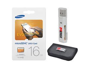 Samsung Evo 16GB MicroSD HC Class 10 UHS-1 Mobile Memory Card 16G MB-MP16D with USB 2.0 MemoryMarket dual slot MicroSD & SD Memory Card Reader and MemoryMarket Memory Card Wallet Samsung Evo 16GB MicroSD HC Class 10 UHS-1 Mobile Memory Card 16G MB-MP16D with USB 2.0 MemoryMarket dual slot MicroSD & SD Memory Card Reader and MemoryMarket Memory Card Wallet