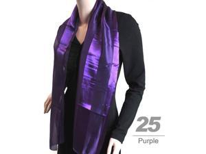Women's Purple Solid Polyester Satin Scarf SPS1301 Women's Purple Solid Polyester Satin Scarf SPS1301