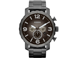 Fossil Nate Chronograph Smoke Grey Dial Ion-plated Mens Watch JR1437 Fossil Nate Chronograph Smoke Grey Dial Ion-plated Mens Watch JR1437