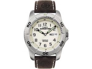 Timex Men's T46681 Brown Leather Quartz Watch with White Dial Timex Men's T46681 Brown Leather Quartz Watch with White Dial