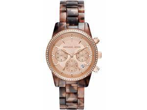 Women's Michael Kors Tortoise Ritz Chronograph Watch MK6280 Women's Michael Kors Tortoise Ritz Chronograph Watch MK6280