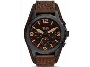 Men's Fossil Nate Chronograph Brown Leather Cuff Watch JR1511 Men's Fossil Nate Chronograph Brown Leather Cuff Watch JR1511