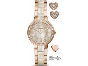 Fossil Women's Virginia ES3965SET Rose Gold Stainless-Steel Quartz Watch Fossil Women's Virginia ES3965SET Rose Gold Stainless-Steel Quartz Watch