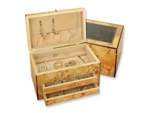 Light Birds Eye Maple Finish Inlaid Jewelry Box Light Birds Eye Maple Finish Inlaid Jewelry Box