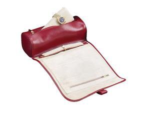 Red Split Grain Leather Jewelry Roll Red Split Grain Leather Jewelry Roll