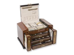 Bubinga Veneer w/Elm Burl Inlay 3 Drawer with Slide-out Sides Jewelry Box Bubinga Veneer w/Elm Burl Inlay 3 Drawer with Slide-out Sides Jewelry Box