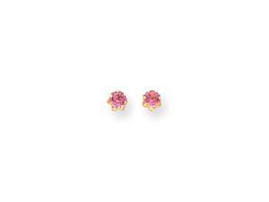 14k 4mm Synthetic Pink Tourmaline (Oct) Screwback Earrings 14k 4mm Synthetic Pink Tourmaline (Oct) Screwback Earrings