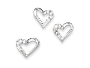 Sterling Silver CZ Heart Pendant & Earring Set Sterling Silver CZ Heart Pendant & Earring Set