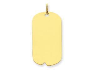 14k Plain .027 Gauge Engraveable Dog Tag Disc Charm 14k Plain .027 Gauge Engraveable Dog Tag Disc Charm