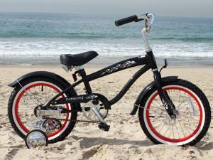 Firmstrong Mini Bruiser - Boys' 16" Beach Cruiser w/ Training Wheels Firmstrong Mini Bruiser - Boys' 16" Beach Cruiser w/ Training Wheels