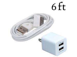 6FT 30 Pin USB Data SYNC Cable + Dual 2.1A Wall Charger for iPad 1 2 3 / iPhone 4 4S 6FT 30 Pin USB Data SYNC Cable + Dual 2.1A Wall Charger for iPad 1 2 3 / iPhone 4 4S