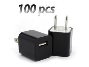 100 pcs X Home USB AC Wall Plug Charger Cube Adapter for Apple Devices (BLACK) 100 pcs X Home USB AC Wall Plug Charger Cube Adapter for Apple Devices (BLACK)
