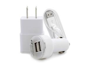 Extra Long 6FT Micro USB 2.0 Cable + Home Wall Plug + 2.0A Dual Port Car Charger Extra Long 6FT Micro USB 2.0 Cable + Home Wall Plug + 2.0A Dual Port Car Charger