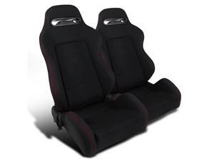 2pcs Jdm Black High Quality Cloth, Fully Reclinable, Racing Seats 2pcs Jdm Black High Quality Cloth, Fully Reclinable, Racing Seats