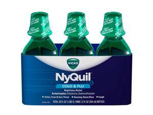 NyQuil Cold&Flu Relief Liquid - Original - 3/12 oz. NyQuil Cold&Flu Relief Liquid - Original - 3/12 oz.